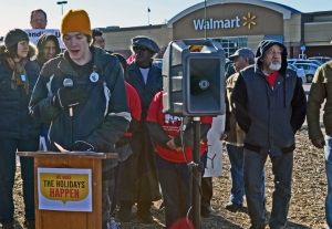 Mike Ahles joined a press conference announcing Black Friday protests in St. Paul.